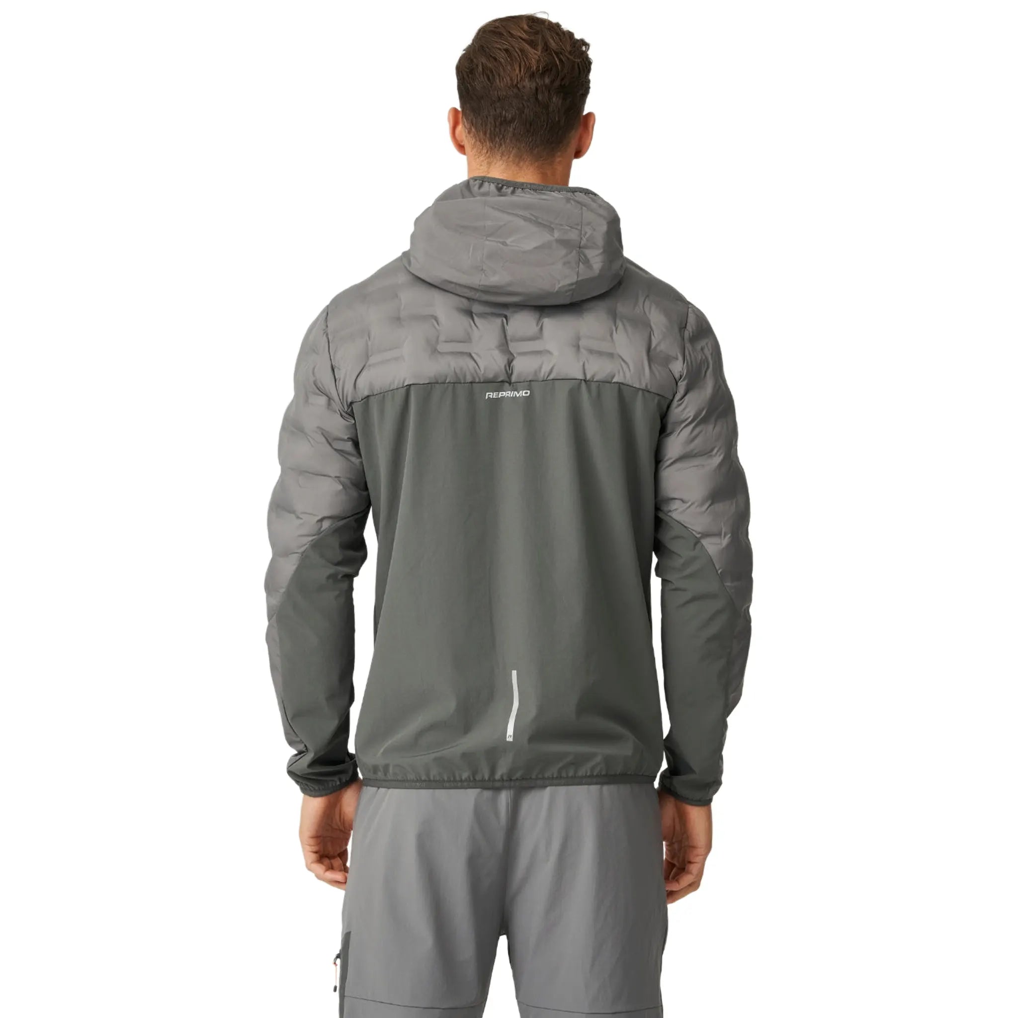 Back View of Reprimo Cell Hybrid Charcoal Slate Jacket REP254-245